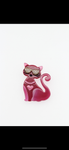 Broche chat lunette épingles à nourrice