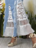 Jupe jeans dentelle