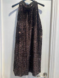 Robe velours sequins noeud