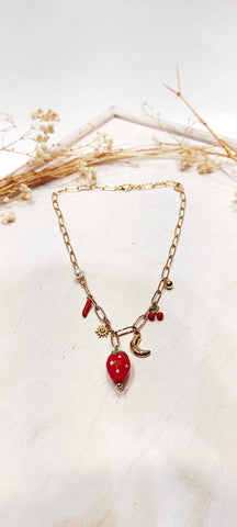 Collier fraise lune