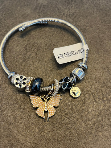 Bracelet papillon bleu