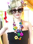Collier multicolore fleurs