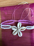 Chaîne cheville coquillages fleur
