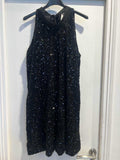 Robe velours sequins noeud