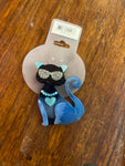 Broche chat lunette épingles à nourrice